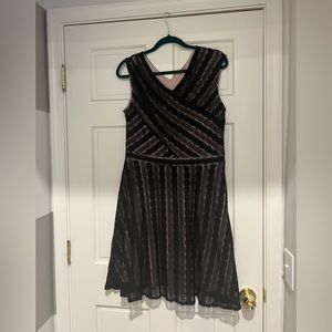 Black lace over nude dress, Dress barn, size 14